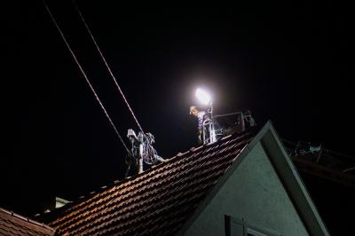 Kirchheim-Oetlingen: Brand des Dachstaenders eines Einfamilienhauses